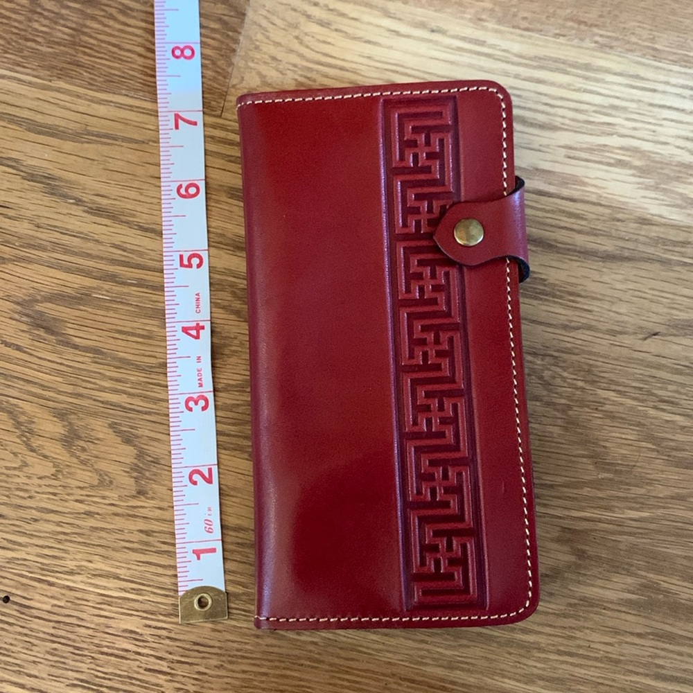 Beautiful Leather Western Cowgirl Long Wallet Snap Closure